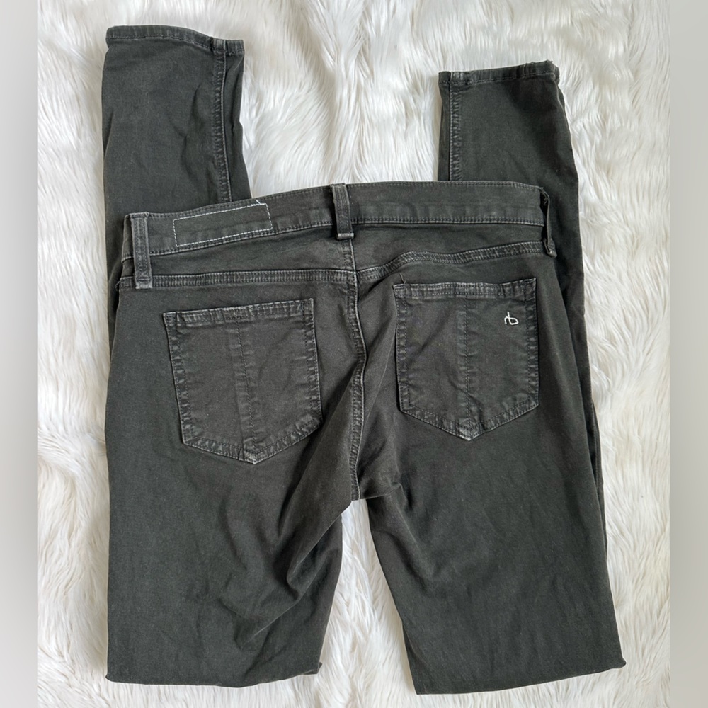 Rag & bone Ridley Moto skinny jeans wax olive dark green size 26 - Picture 3 of 5